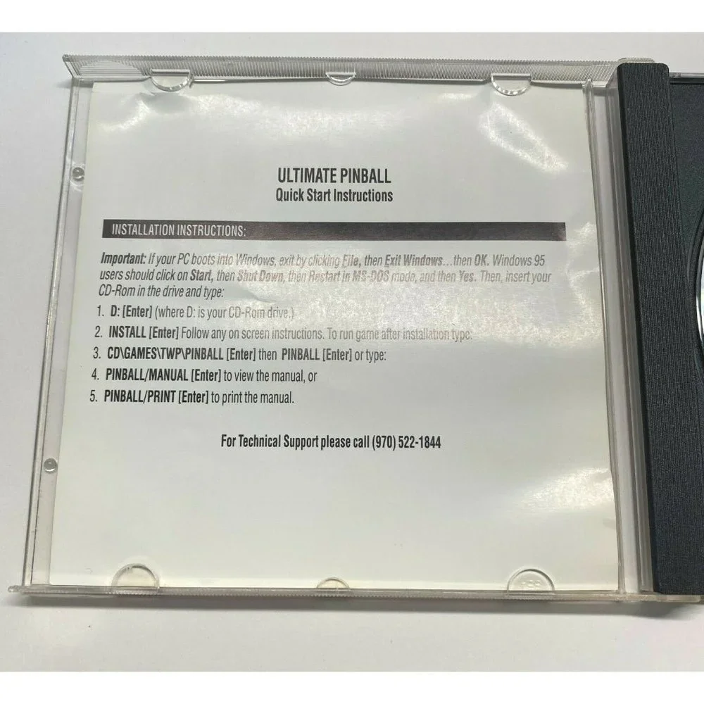 Ultimate Pinball Game PC CD ROM Software TWG 1996 Windows DOS